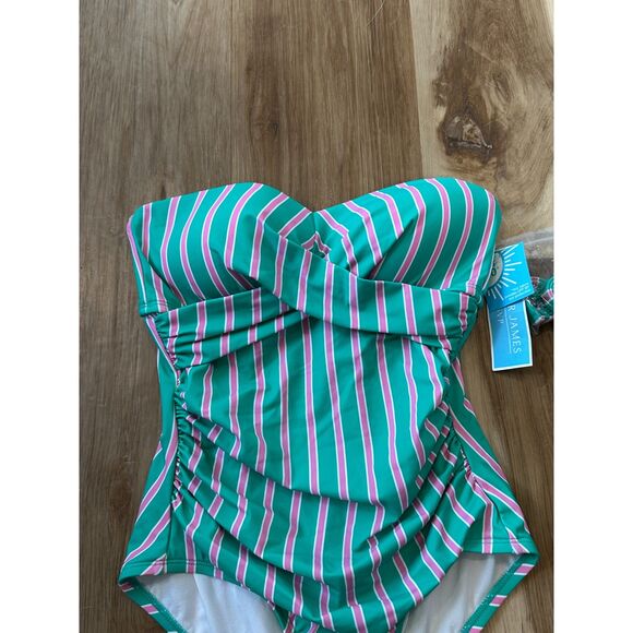 NWT Draper James Prep In Your Step Draped Bandeau One Piece Swimsuit Size XS - Picture 5 of 10